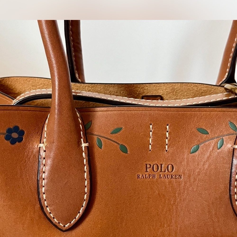 Polo by Ralph Lauren Tan Small Floral Tote Bag - Picture 4 of 4